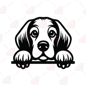 Peeking Beagle Dog SVG – Beagle Dog Peeking Cut File