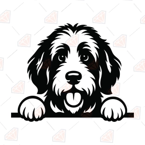Peeking Bernedoodle SVG – Bernedoodle Dog Cut File