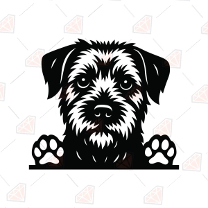 Peeking Border Terrier SVG