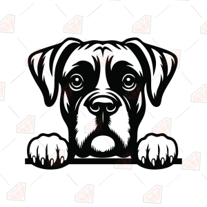 Peeking Boxer Dog SVG – Boxer Dog Cut File