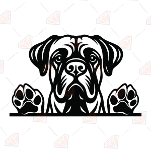 Peeking Bullmastiff SVG