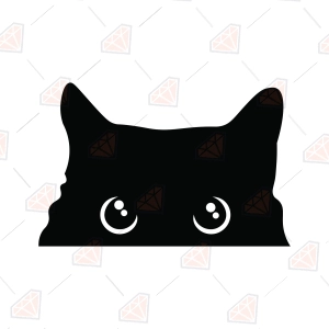 Peeking Cat Sticker SVG