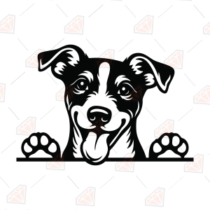 Peeking Jack Russell SVG