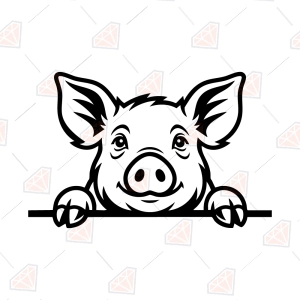 Peeking Pig SVG – Peeking Farm Pig Cut File