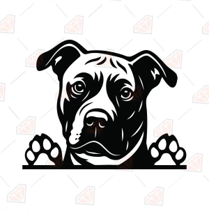 Peeking Pitbull SVG – Pitbull Peeking Clipart Cut File