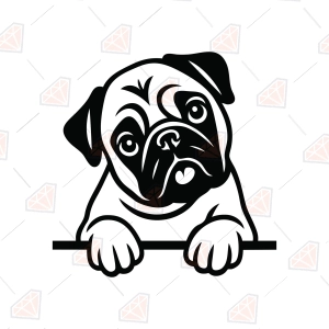 Peeking Pug SVG – Pug Dog Cut File