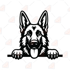Peeking German Shepherd SVG – Shepherd Dog Cut File