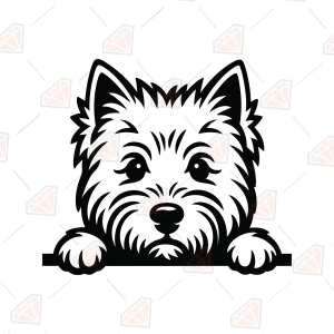 Peeking Sweet West Highland Terrier SVG – Terrier Dog Cut File