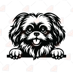 Pekingese SVG – Peeking Pekingese Dog Cut File