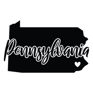 Pennsylvania Text On State Map SVG, Vector Files USA SVG