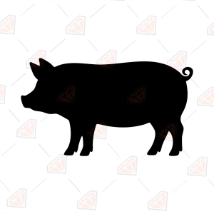 Pig Silhouette SVG – Farm Pig Cut File