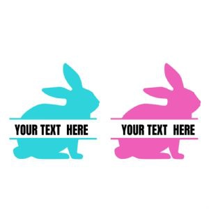Easter Bunnies Monogram SVG, DXF and Vector Files Bunnies SVG