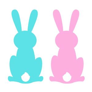 Pink and Blue Easter Bunny SVG Easter Day SVG