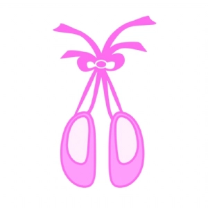 Pink Ballet Shoes SVG Cut Files, Ballet Balarina Clipart Files Vector Illustration