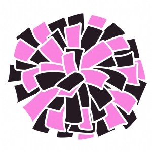 Pink and Black Pom Pom SVG, Pom Pom Vector Instant Download Cheerleading SVG