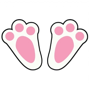 Pink Bunny Feet SVG Files, Rabbit Feet Clipart Bunnies SVG