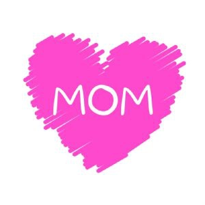 Pink Mom Doodle Heart SVG Cut File Mother's Day SVG