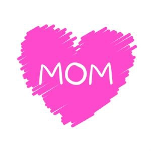 Pink Mom Doodle Heart SVG Cut File Mom SVG