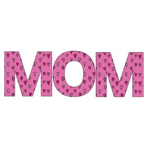 Pink Mom Hearts SVG, Instant Download Mother's Day SVG