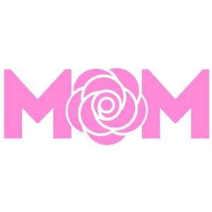 Pink Mom Rose SVG, Mom Rose Instant Download Mother's Day SVG