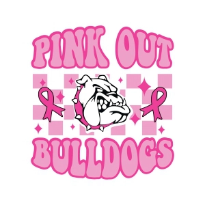 Pinkout Bulldogs SVG, Football Pink Out SVG Cancer Day SVG