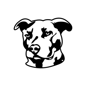 Pitbull Dog Face SVG Cut File, Silhouette Dog SVG