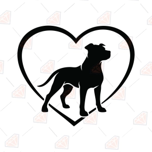 Pitbull Love SVG – Pitbull with Heart Cut File