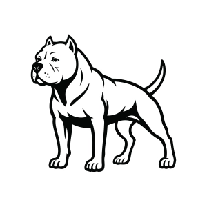 Standing Pitbull Outline SVG, Pitbull SVG Dog SVG