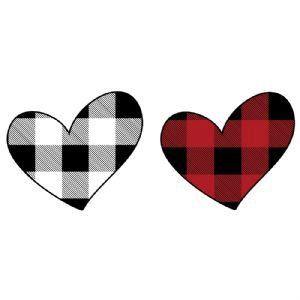 Buffalo Plaid Hearts PNG, Instant Download Valentine's Day SVG