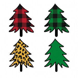 Plaid & Leopard Christmas Tree SVG Bundle Christmas SVG