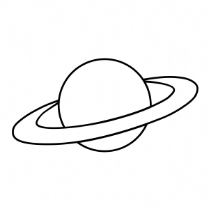 Planet Saturn Outline SVG, Saturn Clipart SVG Instant Download Sky/Space