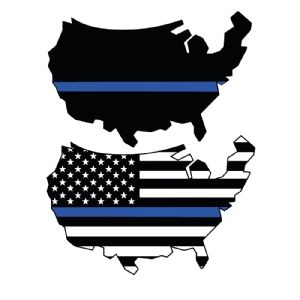 Us Map with Police Flag SVG Police SVG