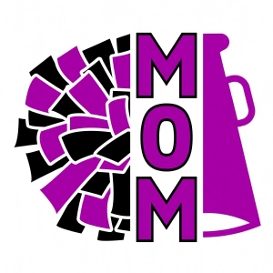 Pom Pom Cheer Mom with Megaphone SVG Cut File Cheerleading SVG