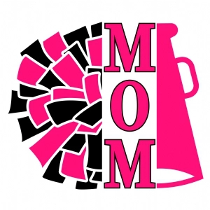 Pom pom Mom SVG Cut File, Pom pom Mom Instant Download Cheerleading SVG
