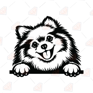 Pomeranian SVG – Peeking Pomeranian Dog Cut File