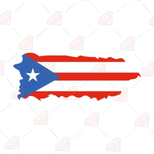Puerto Rico Flag Map SVG, Island Map Cut File