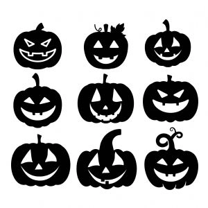 Premium Vector  Halloween scary pumpkin face cut