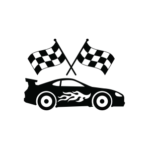 Race Car SVG with Racing Flag Car SVG