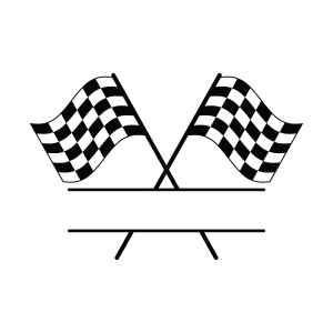 Racing Flag Monogram SVG, Crossed Race Flag SVG Flag SVG