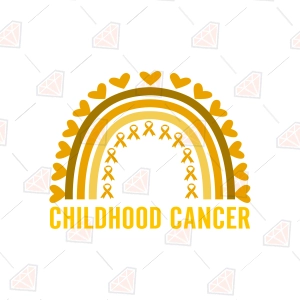 Rainbow Childhood Cancer Awareness SVG