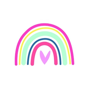 Rainbow Heart SVG, Easter Rainbow SVG Digital Design Easter Day SVG
