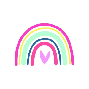 Rainbow Heart SVG, Easter Rainbow SVG Digital Design Rainbow SVG
