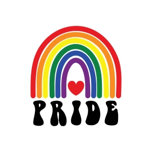 Rainbow Pride SVG with Heart, LGBT Design Lgbt Pride SVG