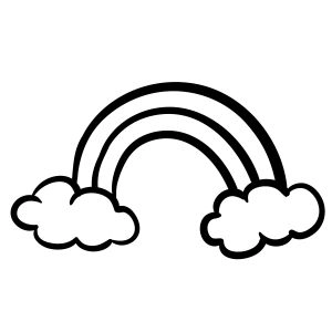 Rainbow with Cloud SVG, Cut and Clipart Files Vector Illustration