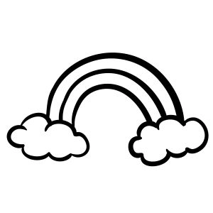 Rainbow with Cloud SVG, Cut and Clipart Files Rainbow SVG
