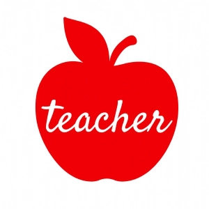 Red Apple Teacher SVG File, Teacher SVG Instant Download Apple SVG