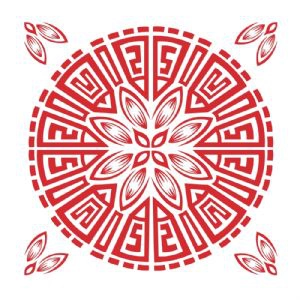 Red Decorative Ornament Tile SVG, Red Decor SVG Vector Geometric Shapes
