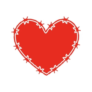 Red Heart Barbed Wire SVG, Wireheart SVG Valentine's Day SVG