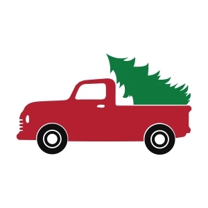 Red Truck with Christmas Tree SVG Christmas SVG