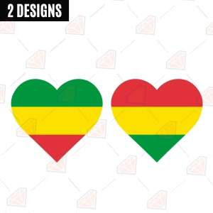 Reggae Heart SVG, Rasta Colors Heart Cut File